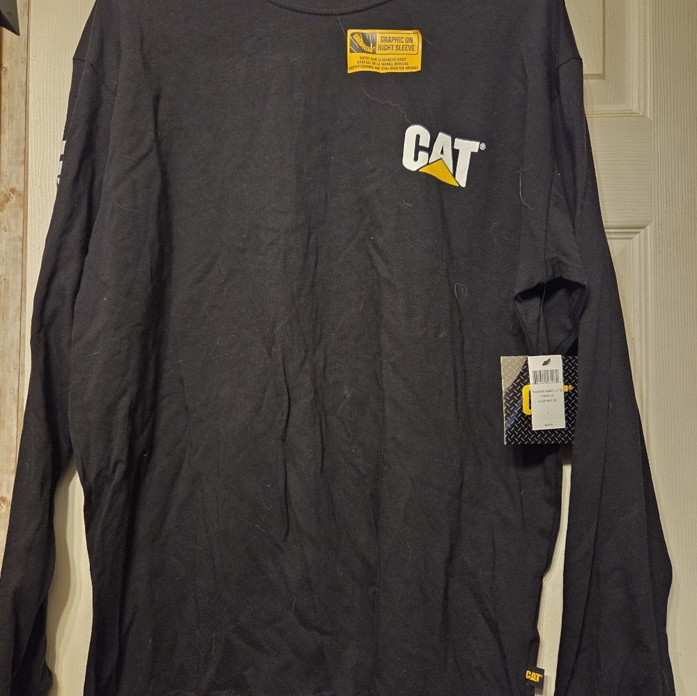 Men's Black Cat Caterpillar Large Longsleeve Tee New with Tags - Picture 4 of 5